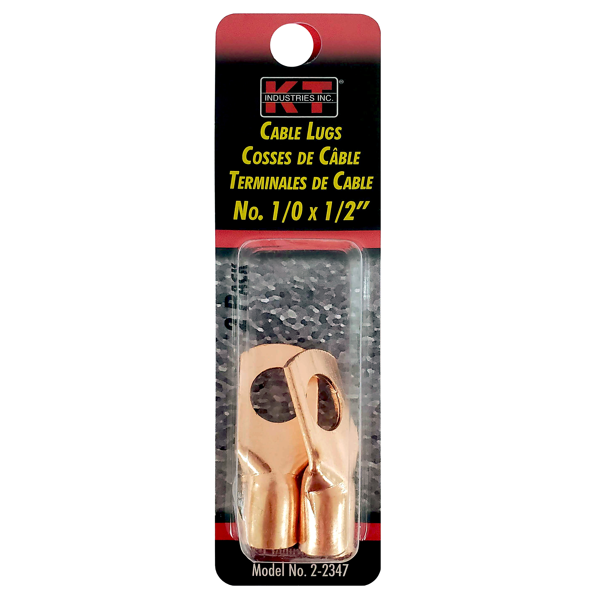 K-T Industries Cable Lugs, 1/0 x 1/2in., 2-Pk., Model# 2-2347